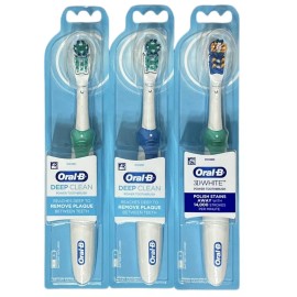 3 Oral-B 1 ct. Battery Powered Toothbrushes 2 Mint Green 1 Blue Adults Child 3+