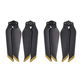 Hensych 2 Pair Low-Noise Quick-Release Propellers 8743F Propeller Prop Blade for MAVIC 2 PRO & ZOOM (Gold-black)