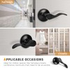 KNOBWELL 2 Pack Matte Black Passage Lever Door Handle Door