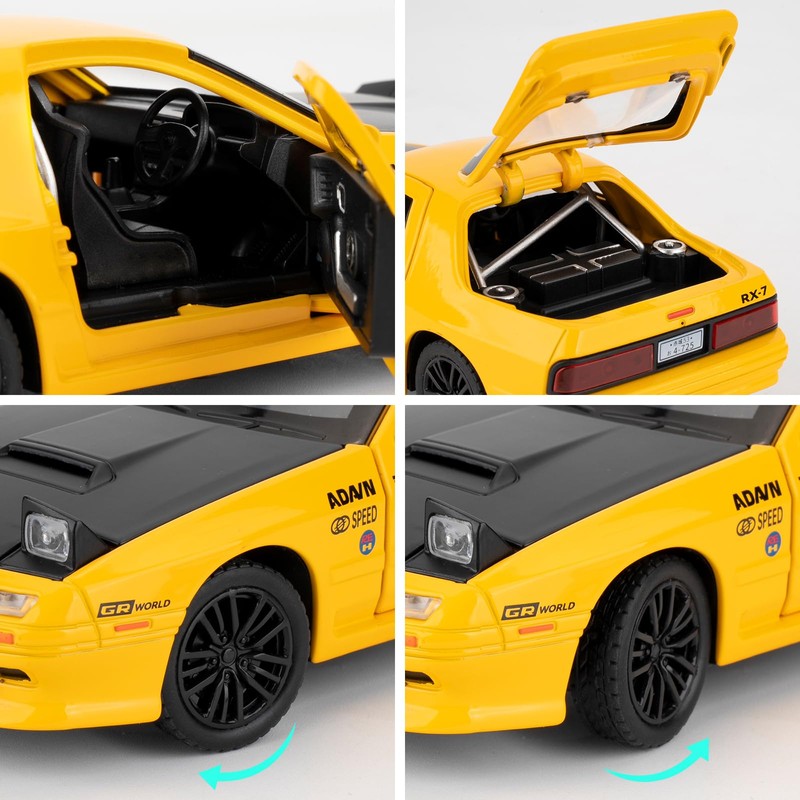imtfzct 1/32 Mazda RX7 Model Car, Die-Cast Aluminium Toy Car,