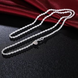 Fashion Jewelry Diamond Cut Shiny 925 STERLING SILVER plated 4MM ITALIAN ROPE chain 22" necklace
