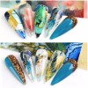 Unbranded 10Pcs Gradient Geometric Floral Nail Art Foil Marble Design