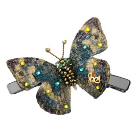 Embroidered Butterfly Hair Clip for women, SHE'S FREE STYLE JUST FOR YOU Handcrafted Small Hair Claw Clips with Dazzling Crystals, Unique Colorful Dreams Butterfly Hair Pin Gift Artistic box