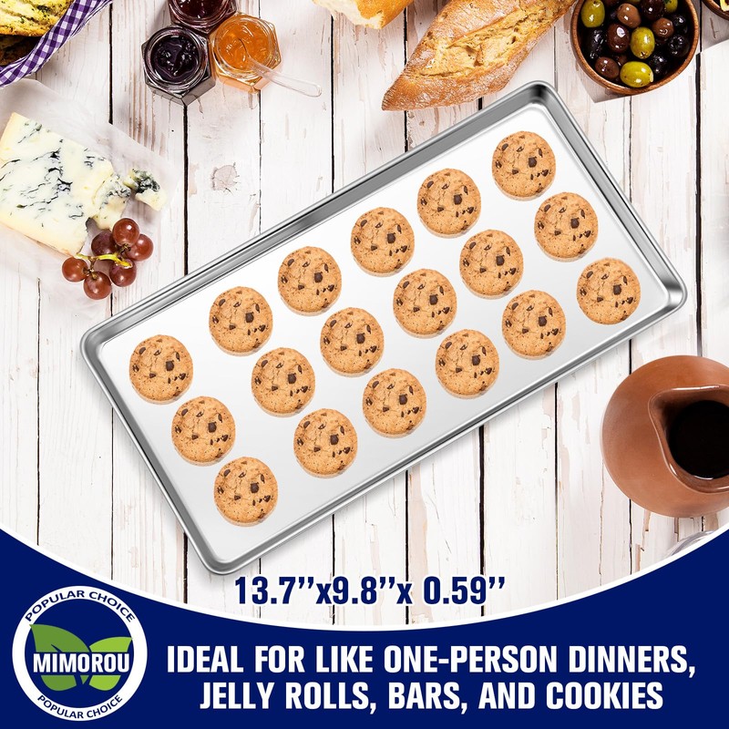 Mimorou 12 Pcs Baking Sheet Stainless Steel Cookie Sheet Small