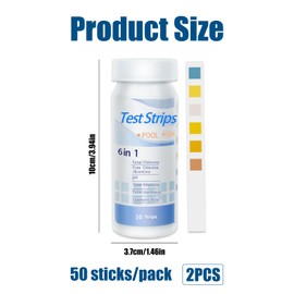Hot Tub 6 In 1 Test Strips,PH Test Strips,PH Tester For Water,Water Testing Kits For Drinking Water,For Rapid Determination Of Chlorine,PH,Total Alkalinity In Water (100)