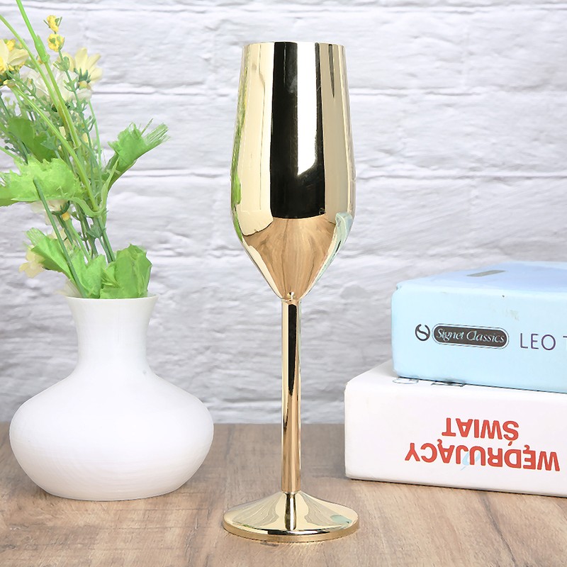 304 Stainless Steel Wine Goblet Champagne Glasses Drinking Cups 220ML