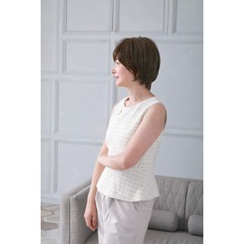 Prisila A-114 Priscilla Mrs. All Wig Round Curl Short Bob TDB: Heat Resistant Dark Brown