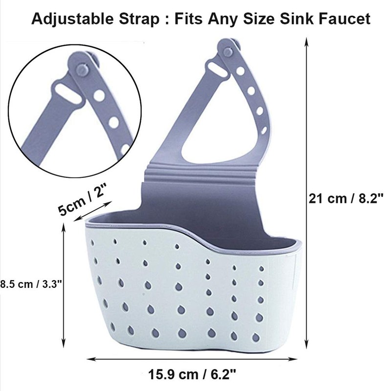 Kitchen Sink Caddy Sponge Holder Silicone Plastic Soap Holder Hanging