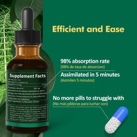 Herbmood Horsetail Hair, Skin & Nail Liquid Drops, Cola de Caballo, Biotina y Romero, Vitaminas Gotas para el Cabello Uñas y Piel, Hair Growth Supplements for Women w/Rosemary Extract. 2oz