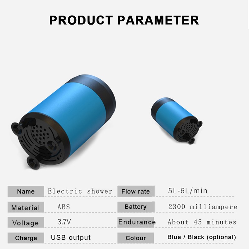 Portable Shower Camping Outdoor Shower Handheld Electric Shower Battery Powered