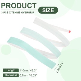 PATIKIL Griffband für Tennisschläger, 3 Stück, PU-Schläger-Overgrip mit Dämpfungsrillen, rutschfester, saugfähiger Griff für Badminton, Pickleball, Angelrute, Pfauenblau