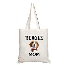 Coralgraph TB589 BEAGLE MOM Novelty Present Gift Printed Eco-Friendly Stylish Long Handled Tote Shoulder Bag