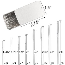 Eketirry 54 PCS Large-Eye Blunt Needles kit, 8 Sizes Stainless Steel Yarn Knitting Sewing Needles, Crafting Weaving Stringing Needles with Threaders and Stitch Markers (Sliver)