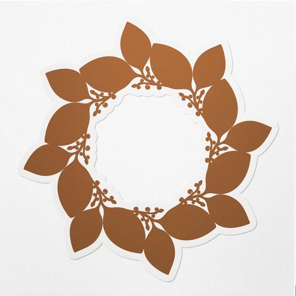 Decal Stickers of Leaves Patterns Frame Premium Indoor (No Waterproof)