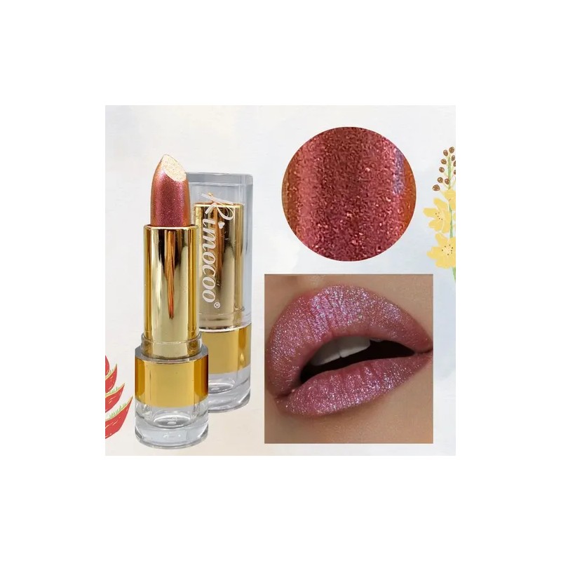 Labial Kit6 Lipstick Brillo Color Tornasol Maquillaje Rococo