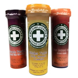 Meowijuana | Bundle of Purple Passion, Whisker Ticker, and Paw Natural | Organic | Dried Premium Ground Catnip | High Potency | Perfect for Cat Toys | Grown in The USA | Feline and Cat Lover Approved