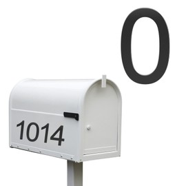 Habitable tree Self-adhesive 3 Inch Mailbox Number Individual 3D Acrylic Mailbox Number Black Mailbox Numbers for Outside Address Home Number for Apartments Office Hotel Room (Black Number 0)