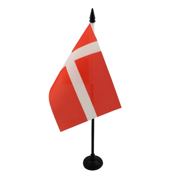 Denmark Table Flag 4'' x 6'' - Danish Desk Flag