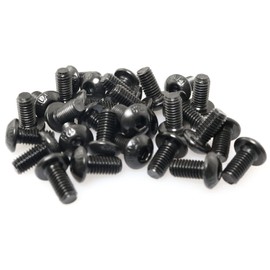 PZRT 40 pcs M3 x 10mm Round Head Hexagon Socket Screws, 10.9 High-Strength Hexagon Socket Round Head Screws, Black