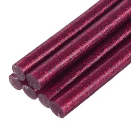sourcing map 6pcs Mini Hot Glue Sticks for Glue Gun 7mm x 100mm Small Glue Sticks, Glitter Rose Red