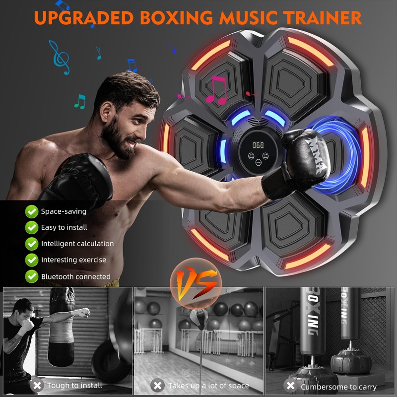Music Boxing Punching Machine for Adults - 9 Modes &