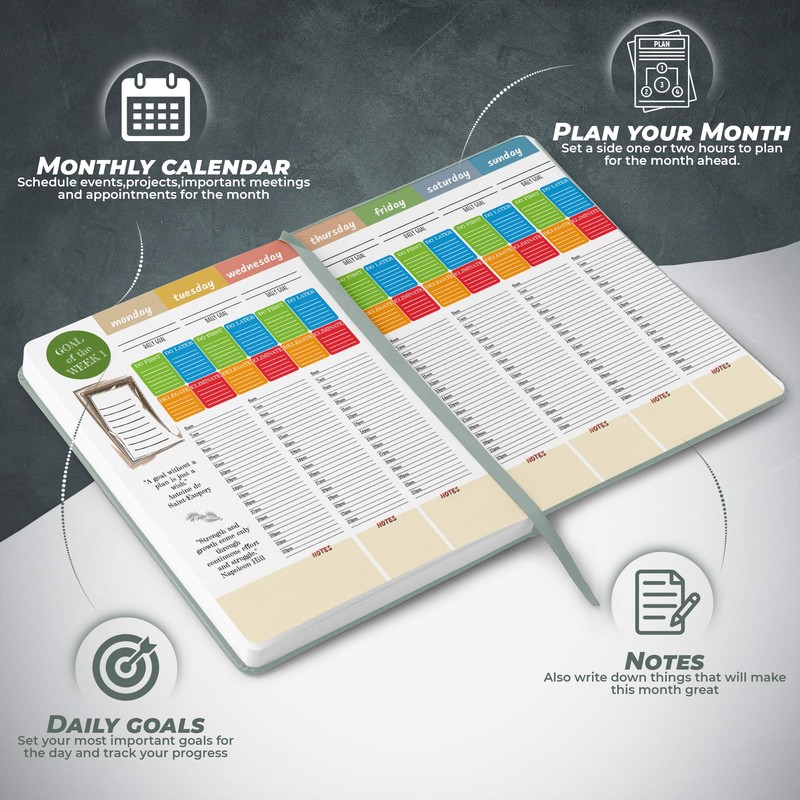 Deluxe Weekly & Monthly Life Planner to Hit Your Goals