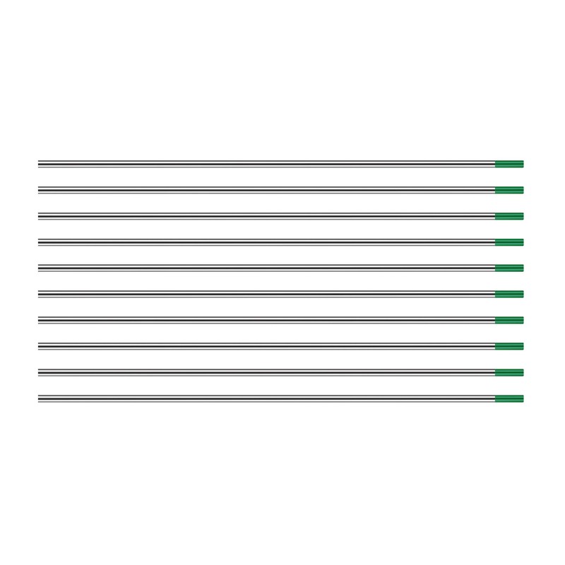 TEN-HIGH Pure TIG Tungsten Electrodes(WP Green), 1.6mm x150mm 10pcs Pack.