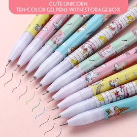 Honoson 317 Pcs Christmas Unicorn Stationary Set for Girls Cute Unicorn School Supplies Essentials Bundle Include Unicorn Pencil Case Gel Ink Pens Sticky Notes Stickers Ruler Back to School Gifts