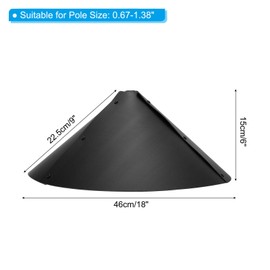 PATIKIL Squirrel Baffle for Bird Feeders Pole 18 inch, 2 Pack Outside Pole Mount Bird Squirrel Guard Stopper for Outdoors Shepherd Hook Outdoors, Black