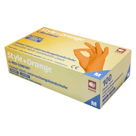 Ampri Powder-Free Nitrile Gloves Orange Size XL Pack of 100