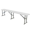 Elama 6 Foot Folding Bench, White Plastic Folding Bench, Portable