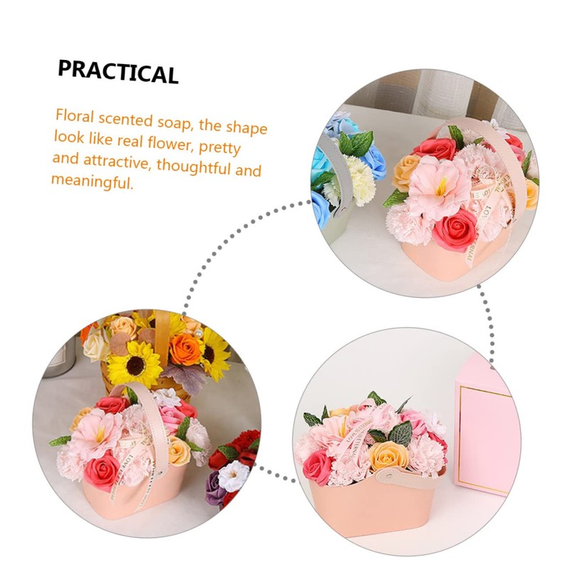 FOMIYES Fancy Soap Flower Basket Real Bath Flowers Set for
