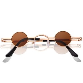 JUFORHQC Retro Glasses Out-of-The-Ordinary Sunglasses with Extremely Small Lenses Unisex