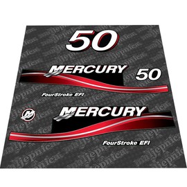 411 Decals Aftermarket Replacement for Mercury Outboards 50 F.S. EFI (2005-2007) Outboard Decal (Sticker) Set