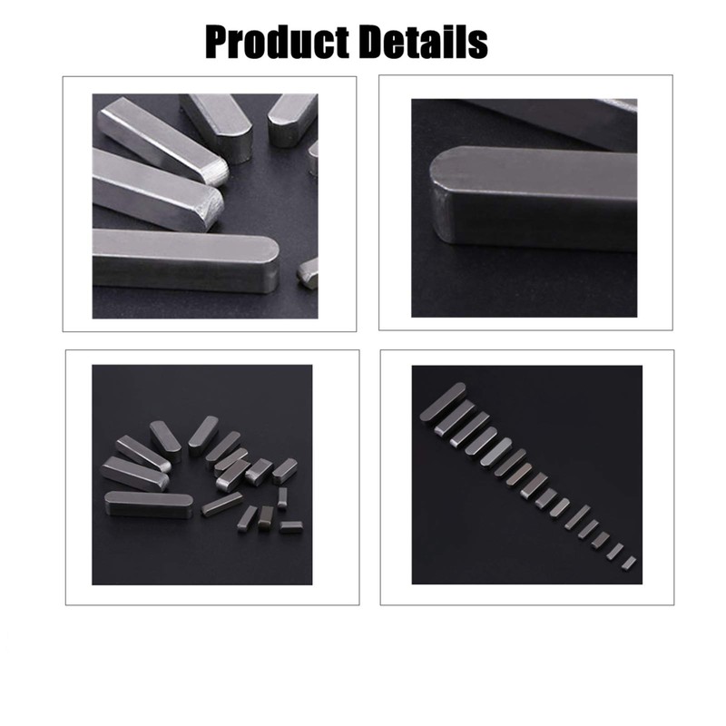 140pcs Stainless Steel Machine Key Assortment kit,Round Ended Feather Key