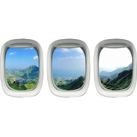 VWAQ - Tropical Window Clings Decals - Nature Vinyl Wall Art Mural Decor, Airplane Window Sticker -PPW43