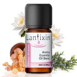 Lantixin Three Graces Essential Oils for Diffusers for Home - No Chemical Additives Safe for Kids and Pets - Juniper Berry, Frankincense and Lotus Aromatherapy Oils - Oil Scents for Home - 0.33 oz