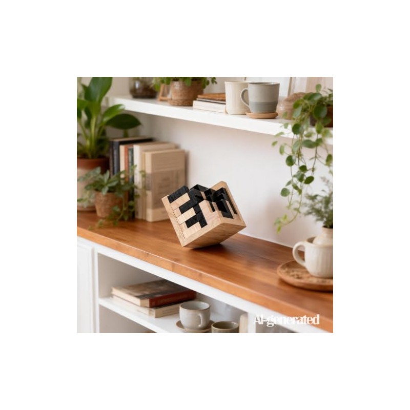 5PCS Wooden Puzzles for Adults & Kids – Cube &