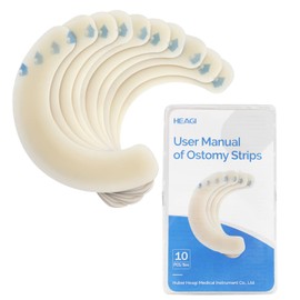 10 PCS Ostomy Barrier Strips, Ostomy Supplies, Skin Barrier Strip Elastic Ostomy Barrier Tape Hydrocolloid Extenders for Colostomy Bags