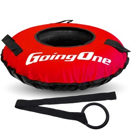 Going One Inflatable Snow Tube - 32 inch - Heavy Duty Innertube Snow Sled with Durable PVC Cover and Hand Tow Strap, for Kids