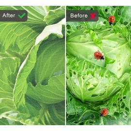 Unves 8x10ft Garden Mesh Netting, White Bird Netting Barrier Screen Mosquito Net, Plant Netting Row Cover for Vegetables, Garden Bed Cover Protect Fruits Flowers Crops Grow Better