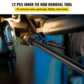 VEVOR Inner Tie Rod Tool Kit, 13 Pcs Tie Rod Removal Tool, 13 Pcs Crowfoot Adapters Inner Tie Rod Tool Set, 1/2 Inch Drive Tube Tie Rods Tool, Heavy-Duty Steel Inner Tie Rod Removal Tool for Vehicle