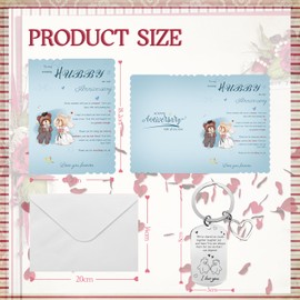 Anniversary Husband Gifts from Wife Wedding Anniversary Card for Husband Greeting Cards with Envelope I Love You Keyring Keychain Gifts for Him Husband Present Valentine Card