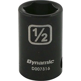 Dynamic Tools 3/8-Inch Drive 6 Point SAE, 1/2-Inch Standard Length, Impact Socket