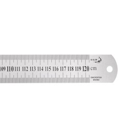 HARFINGTON Stainless Steel Ruler 120cm/48 Length x 1/20" Thick x 1-1/2" Wide Inch and Metric Straight Edge Measuring Tools for Woodworking Painting Craft, Silver Tone