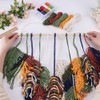 FREEBLOSS Macrame Feather Kit Handmade Macrame Leaf Wall Hanging Kit