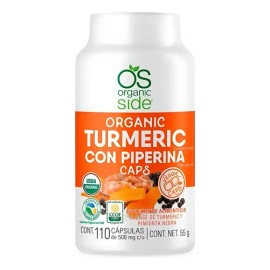 Cápsulas Cúrcuma Orgánica Turmeric 110 Unidades Organic Side