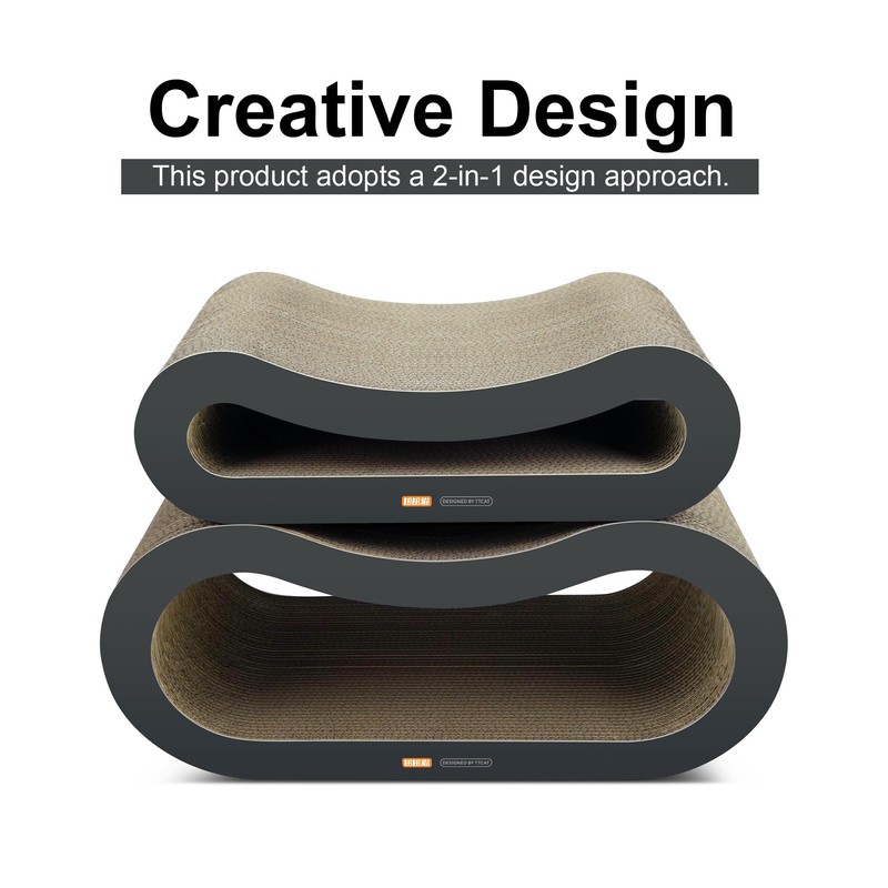 TTCAT Cat Scratching Pad, 2 in 1 Corrugated Cardboard Cat