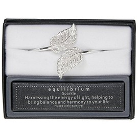equilibrium Silver Plated Feathers Open Bangle