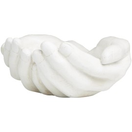 Deco 79 Polystone Hands Decorative Sculpture Open Home Decor Statue, Accent Figurine 15" x 16" x 7", White